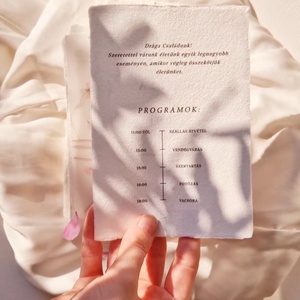 Merített papírra készült, akvarell virágos esküvői meghívó pausz papírban és viaszpecséttel - esküvő - meghívó & kártya - menü - Meska.hu