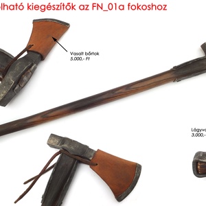 Nyelezett kovácsolt acél kun fokos, rövid, égetett és olajozott tölgyfa nyéllel , [FN_01a] - művészet - festmény - olajfestmény - Meska.hu