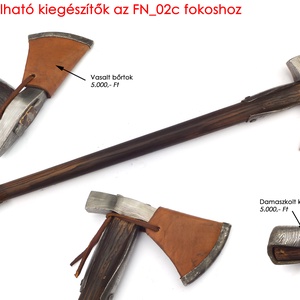 Nyelezett damaszkolt kanász fokos, rövid, égetett és olajozott tölgyfa nyéllel, [FN_02c] - művészet - festmény - olajfestmény - Meska.hu