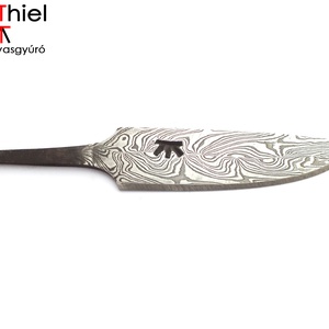 Damaszkolt markolattüskés kés duplacsavart damaszk pengével, [K_02b] - otthon & életmód - konyhafelszerelés, tálalás - sütés, főzés - kés & késtartó - Meska.hu
