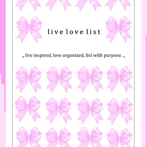 Simple Life Planner  nyomtatható napi és heti tervező - rózsaszín masnis (letölthető PDF) - Meska.hu