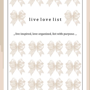 Simple Life Planner  nyomtatható napi és heti tervező - bézs masnis (letölthető PDF) - Meska.hu