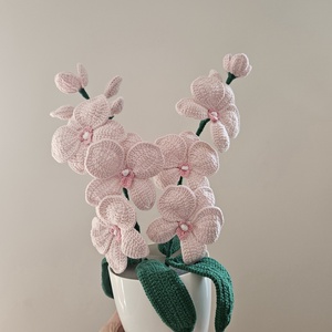 Horgolt orchidea cserépben, Otthon & Életmód, Dekoráció, Virágdísz és tartó, Cserép & Kaspó, Horgolás, MESKA
