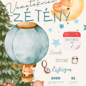 Születési emlékőrző A4-es keretben  - otthon & életmód - babaszoba, gyerekszoba - babaszoba kép - Meska.hu