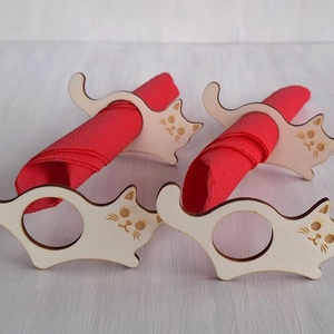 Cicás fa szalvétagyűrű szett, Otthon & Életmód, Konyhafelszerelés, tálalás, Tálalás, Szalvétatartó, szalvétagyűrű, Gravírozás, pirográfia, MESKA