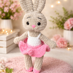 Horgolt Balerina Nyuszi - játék & sport - plüssállat & játékfigura - nyuszi - Meska.hu