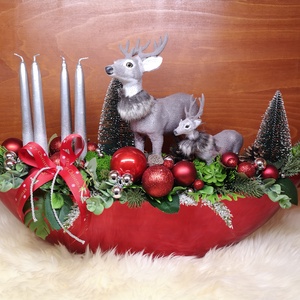  asztaldísz, Karácsony, Adventi díszek, Adventi asztaldísz, Virágkötés, MESKA