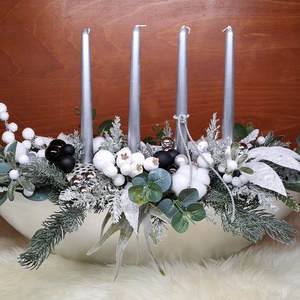  asztaldísz, Karácsony, Adventi díszek, Adventi asztaldísz, Virágkötés, MESKA