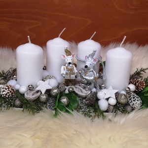  asztaldísz, Karácsony, Adventi díszek, Adventi asztaldísz, Virágkötés, MESKA