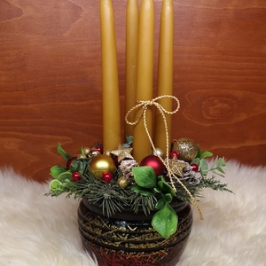  asztaldísz, Karácsony, Adventi díszek, Adventi asztaldísz, Virágkötés, MESKA