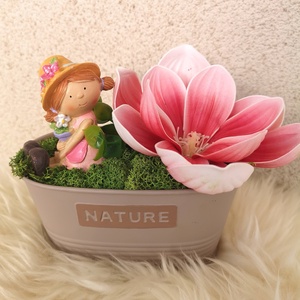 Magnólia asztaldísz, Otthon & Életmód, Dekoráció, Asztal és polc dekoráció, Asztaldísz, Virágkötés, MESKA