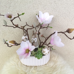 Magnólia asztaldísz, Otthon & Életmód, Virágdekoráció, Virágdíszek, Asztali virágdísz, Virágkötés, MESKA