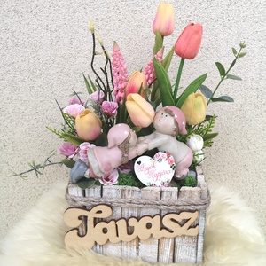  asztaldísz, Ünnepi díszek, dekorációk, Húsvéti díszek és dekorációk, Húsvéti virágos díszek, Virágkötés, MESKA