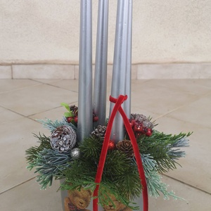  asztaldísz, Karácsony, Adventi díszek, Adventi asztaldísz, Virágkötés, MESKA
