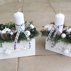  asztaldísz, Karácsony, Adventi díszek, Adventi asztaldísz, Virágkötés, MESKA