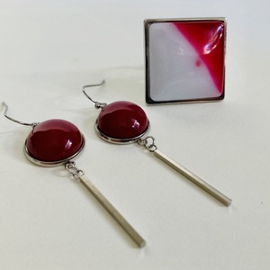 Piros és fehér szett , Ékszer, Ékszerszett, Ékszerkészítés, MESKA