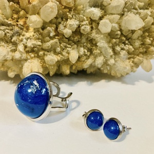 Kék és ezüst, Ékszer, Ékszerszett, Ékszerkészítés, MESKA