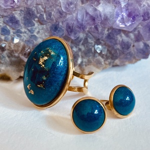 Kék és arany szett, Ékszer, Ékszerszett, Ékszerkészítés, MESKA