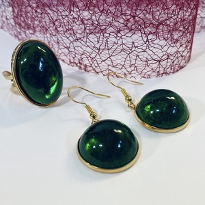 Sötét jade szett, Ékszer, Ékszerszett, Ékszerkészítés, MESKA