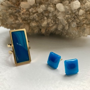 Kék és arany szett, Ékszer, Ékszerszett, Ékszerkészítés, MESKA