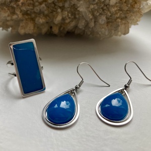 Kék és ezüst, Ékszer, Ékszerszett, Ékszerkészítés, MESKA