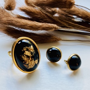 Sötétbarna és arany szett - Meska.hu