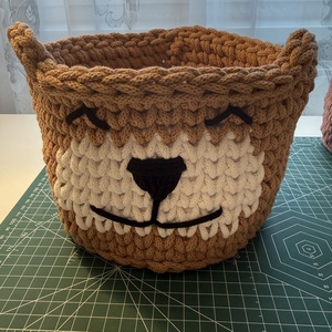 Horgolt maci tároló, Otthon & Életmód, Tárolás & Rendszerezés, Tárolókosár, Horgolás, MESKA