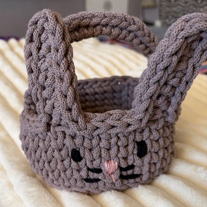 Nyuszis tároló kosár - ünnepi díszek, dekorációk - húsvéti díszek és dekorációk - húsvéti kosár - Meska.hu