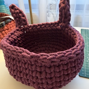 Horgolt kosár - otthon & életmód - tárolás & rendszerezés - tárolókosár - Meska.hu
