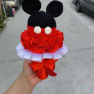 Mickey csokor, Otthon & Életmód, Virágdekoráció, Virágok, Virágcsokor, Horgolás, Virágkötés, MESKA