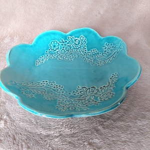 Kínálótál türkiz - otthon & életmód - konyhafelszerelés, tálalás - tálalás - kínálótál - Meska.hu