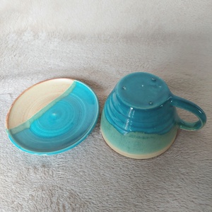 Csésze alátéttel - otthon & életmód - konyhafelszerelés, tálalás - flaska, csatos üveg - Meska.hu