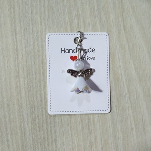 Angyalkás kulcstartó, Táska & Tok, Kulcstartó & Táskadísz, Kulcstartó, Gyöngyfűzés, gyöngyhímzés, MESKA