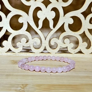 Rózsakvarc ásványkarkötő, Ékszer, Karkötő, Ásványkarkötő, Ékszerkészítés, Gyöngyfűzés, gyöngyhímzés, MESKA