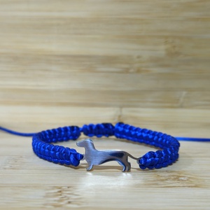 Tacskó medálos makramé karkötő, Ékszer, Karkötő, Fonott karkötő, Csomózás, Fonás (csuhé, gyékény, stb.), MESKA