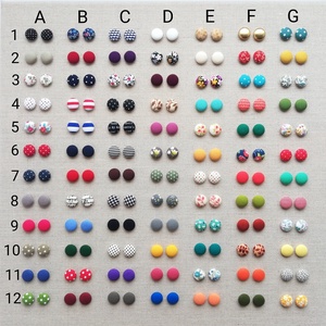 MINI textil fülbevaló csomag, választható - 3 pár  - ékszer - fülbevaló - pötty fülbevaló - Meska.hu