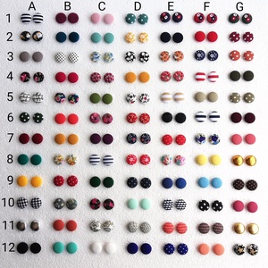 Micro textil fülbevaló csomag népies piros virágos, piros, sötétkék - 3 pár  - ékszer - fülbevaló - pötty fülbevaló - Meska.hu