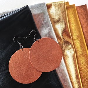 Bronz színű metál hatású textilfülbevaló, Ékszer, Fülbevaló, Lógó fülbevaló, Ékszerkészítés, MESKA