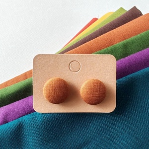 ŐSZ - Egyszínű bedugós textilfülbevaló választható színben és méretben - ősz paletta, Ékszer, Fülbevaló, Pötty fülbevaló, Ékszerkészítés, MESKA
