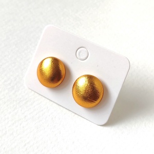 Telt arany színű metál hatású textilfülbevaló, Ékszer, Fülbevaló, Pötty fülbevaló, Ékszerkészítés, MESKA