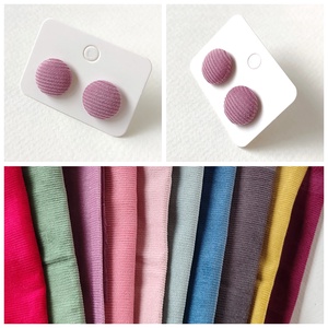 Kordbársony textilfülbevaló választható színben 2. paletta, Ékszer, Fülbevaló, Pötty fülbevaló, Ékszerkészítés, MESKA