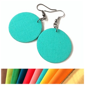TAVASZ - Egyszínű textilfülbevaló választható színben és méretben - tavasz paletta - Meska.hu
