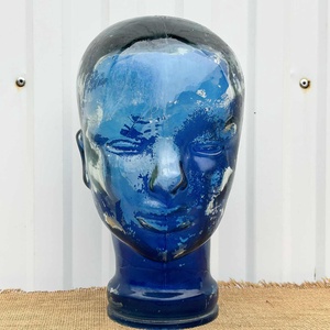 Üveg fej, paróka tartó, kalaptartó, bolti dekoráció - Meska.hu