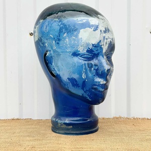 Üveg fej, paróka tartó, kalaptartó, bolti dekoráció - otthon & életmód - dekoráció - dísztárgy - Meska.hu