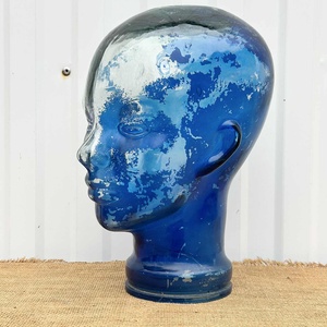 Üveg fej, paróka tartó, kalaptartó, bolti dekoráció - otthon & életmód - dekoráció - dísztárgy - Meska.hu