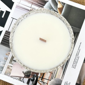 Szójaviasz gyertya fa kanóccal kristály tálba öntve - otthon & életmód - gyertya, illat, aroma - gyertya - Meska.hu