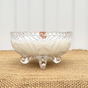 Szójaviasz gyertya fa kanóccal kristály tálba öntve - otthon & életmód - gyertya, illat, aroma - gyertya - Meska.hu