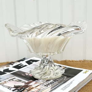 Szójaviasz gyertya 2 kanóccal üveg kínáló tálba öntve - otthon & életmód - gyertya, illat, aroma - gyertya - Meska.hu