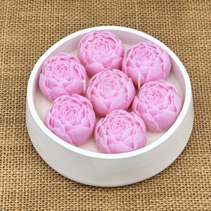 Szójaviasz gyertya 2 kanóccal bazsarózsával, Otthon & Életmód, Gyertya, illat, aroma, Gyertya, Gyertya-, mécseskészítés, MESKA