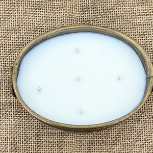 Szójaviasz gyertya 5 kanóccal réz edénybe öntve - otthon & életmód - gyertya, illat, aroma - gyertya - Meska.hu